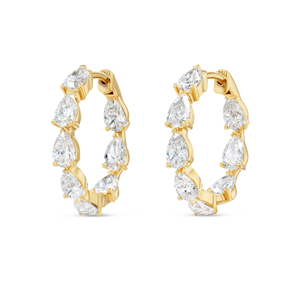 Regal Diamond Earrings Essence - Pear Diamond Hoop