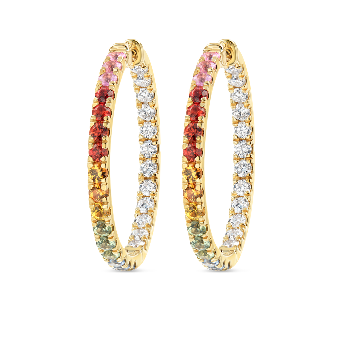 Majestic Diamond Earrings Grace - Rainbow Sapphire Hoop