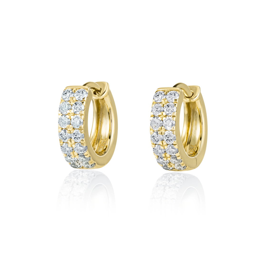 Regal Diamond Earrings Grace - Double Diamond Huggie
