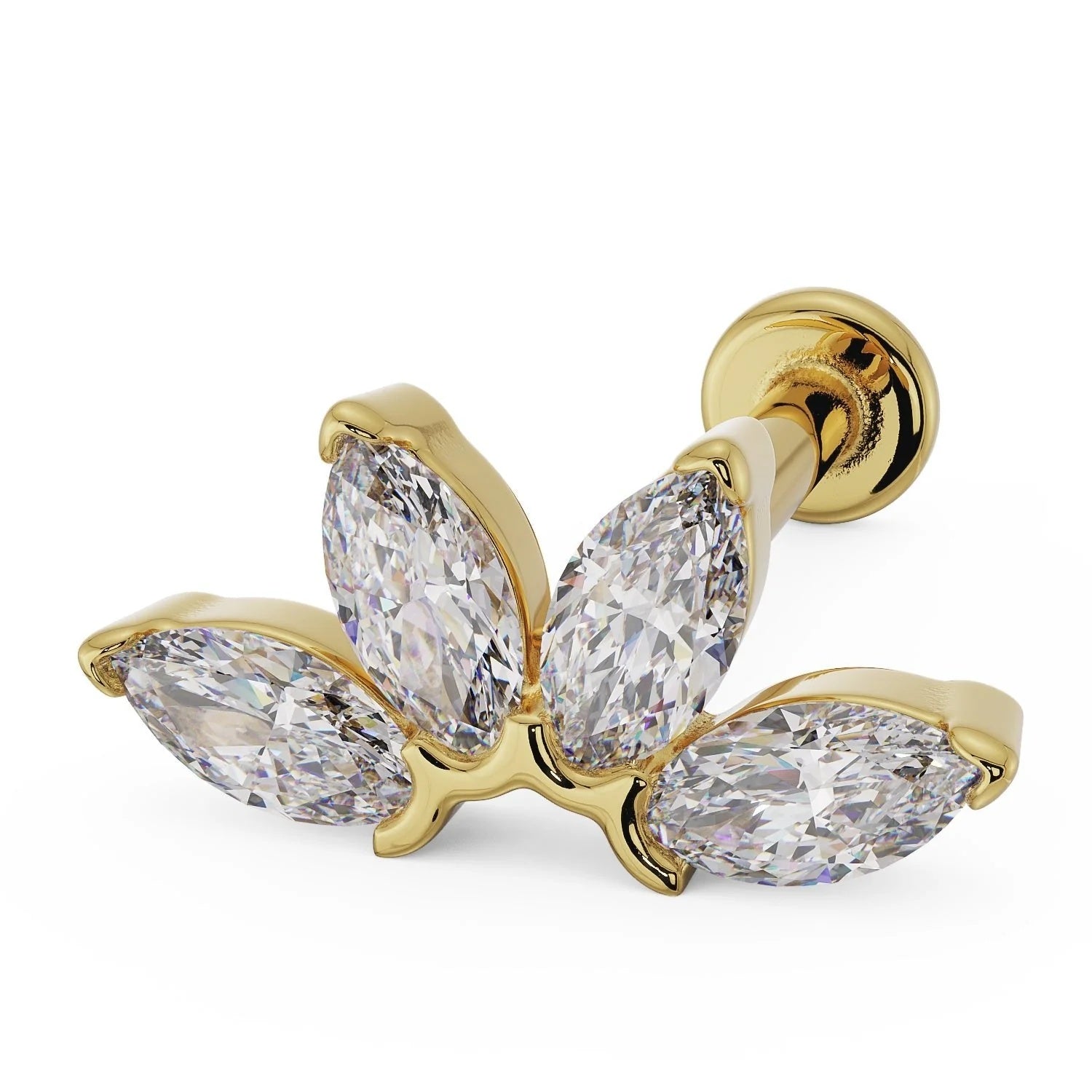 Serene Ear Piercing Opulence - Marquise Fan Cubic