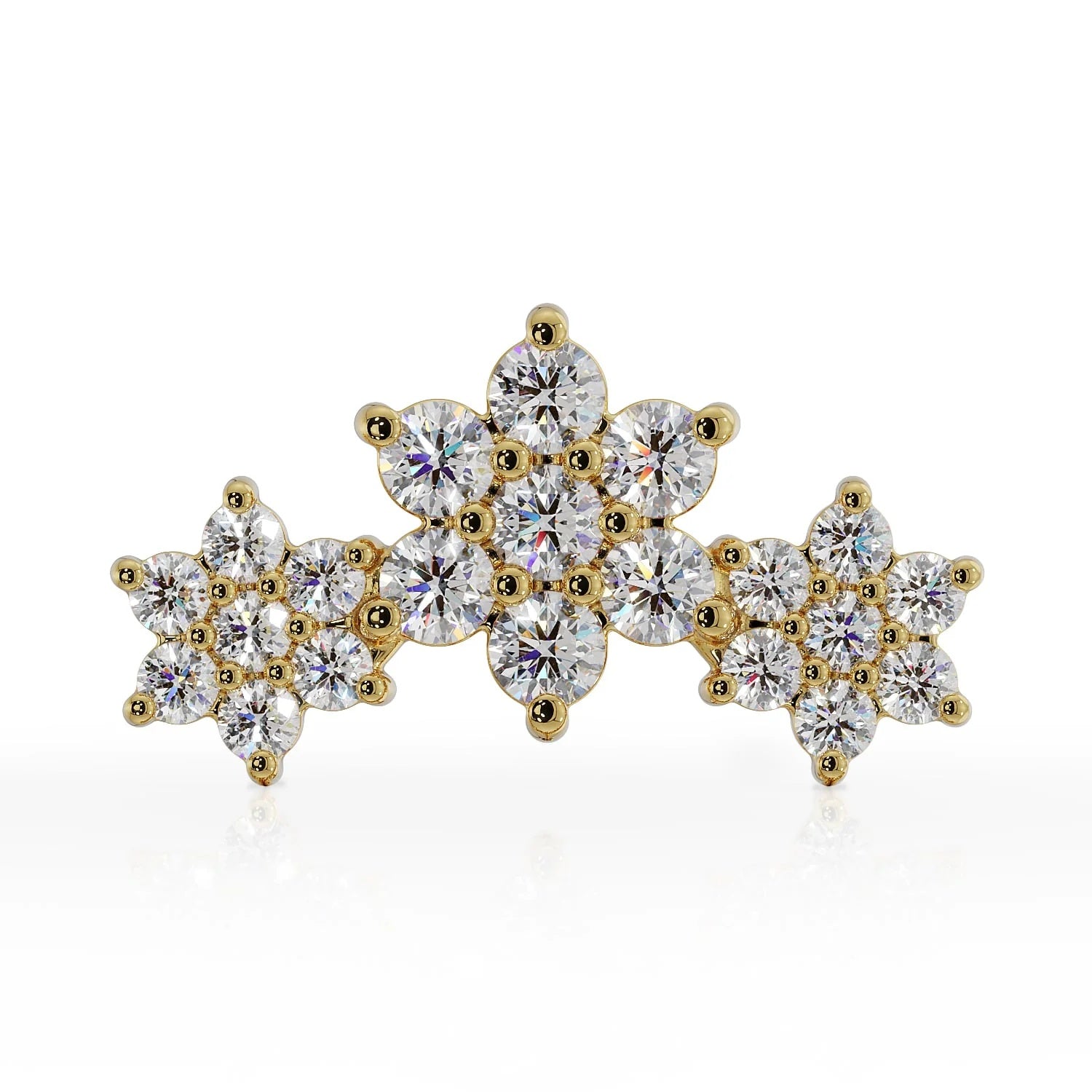 Timeless Ear Piercing Grace - Triple Flower Flat