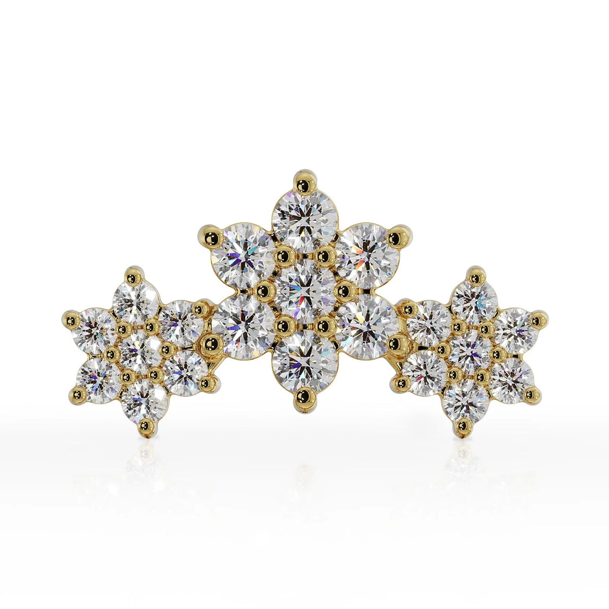Timeless Ear Piercing Grace - Triple Flower Flat
