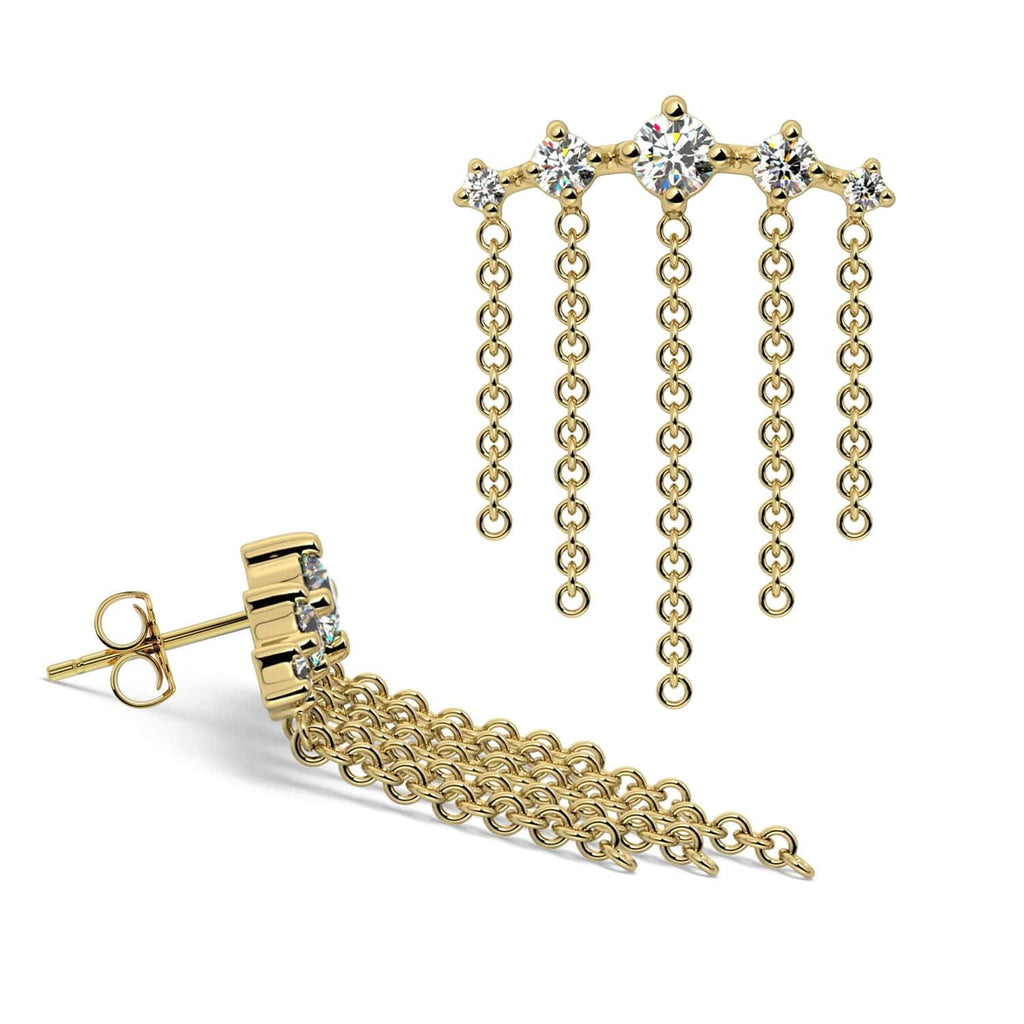 Infinite Ear Piercing Elegance - Tiny Diamond Bezel-Set