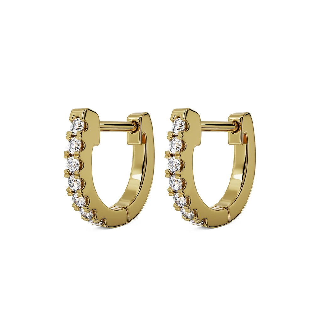 Regal Ear Piercing Elegance - Diamond Huggie Hoop