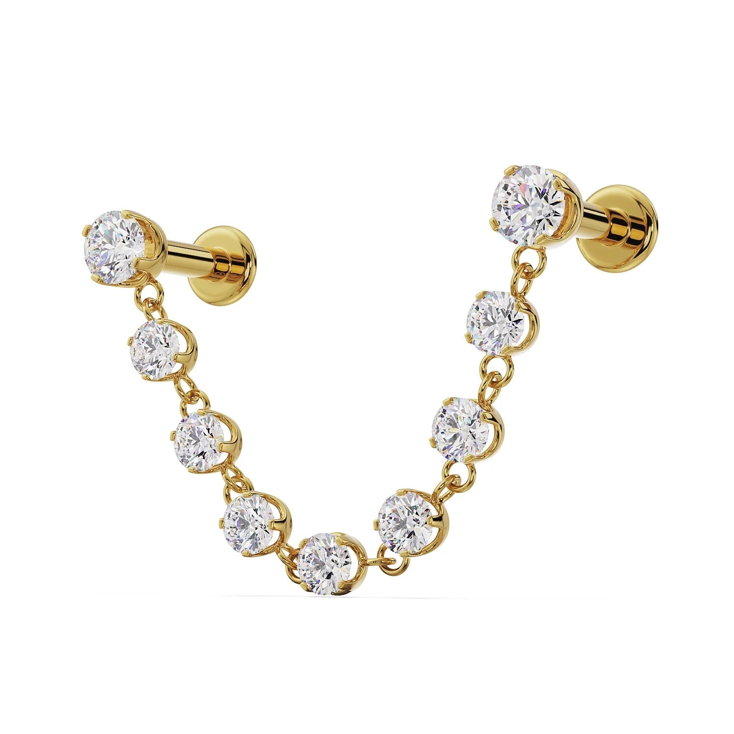 Timeless Ear Piercing Elegance - Brilliant Lyra Connector