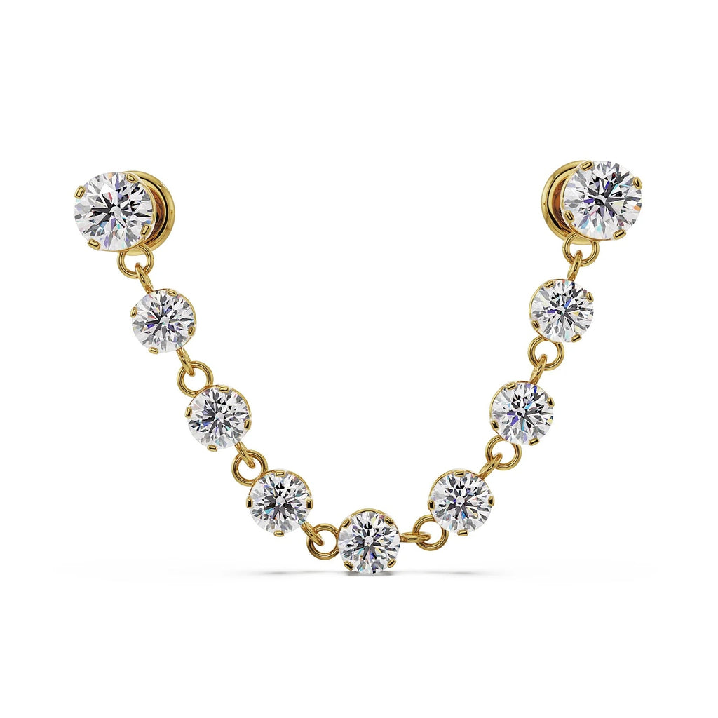 Timeless Ear Piercing Elegance - Brilliant Lyra Connector