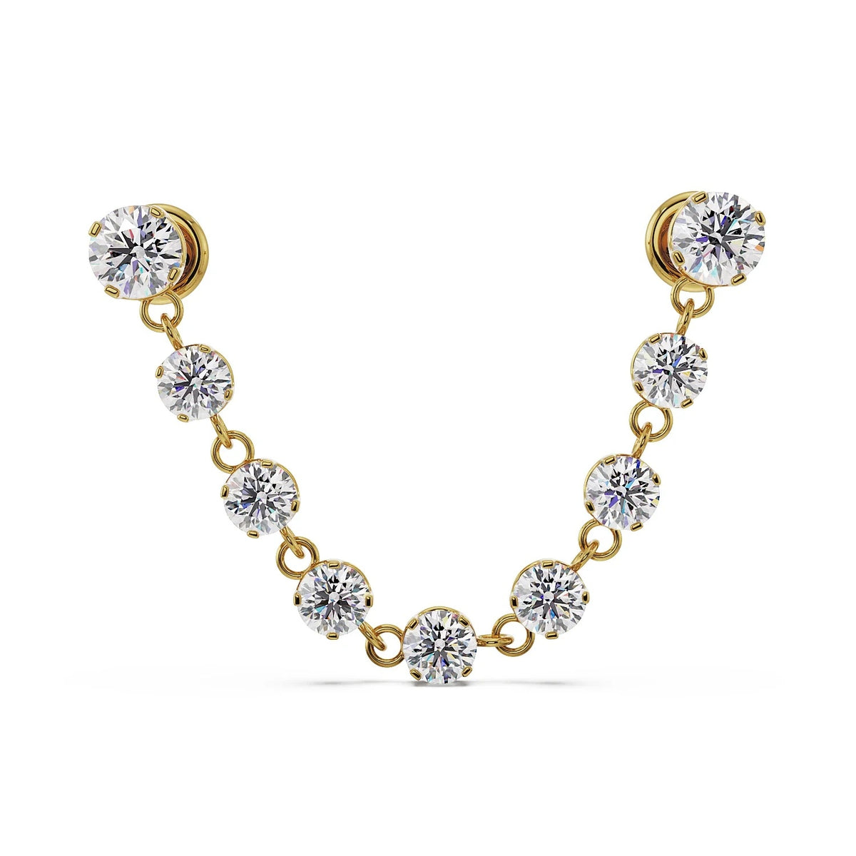 Timeless Ear Piercing Elegance - Brilliant Lyra Connector