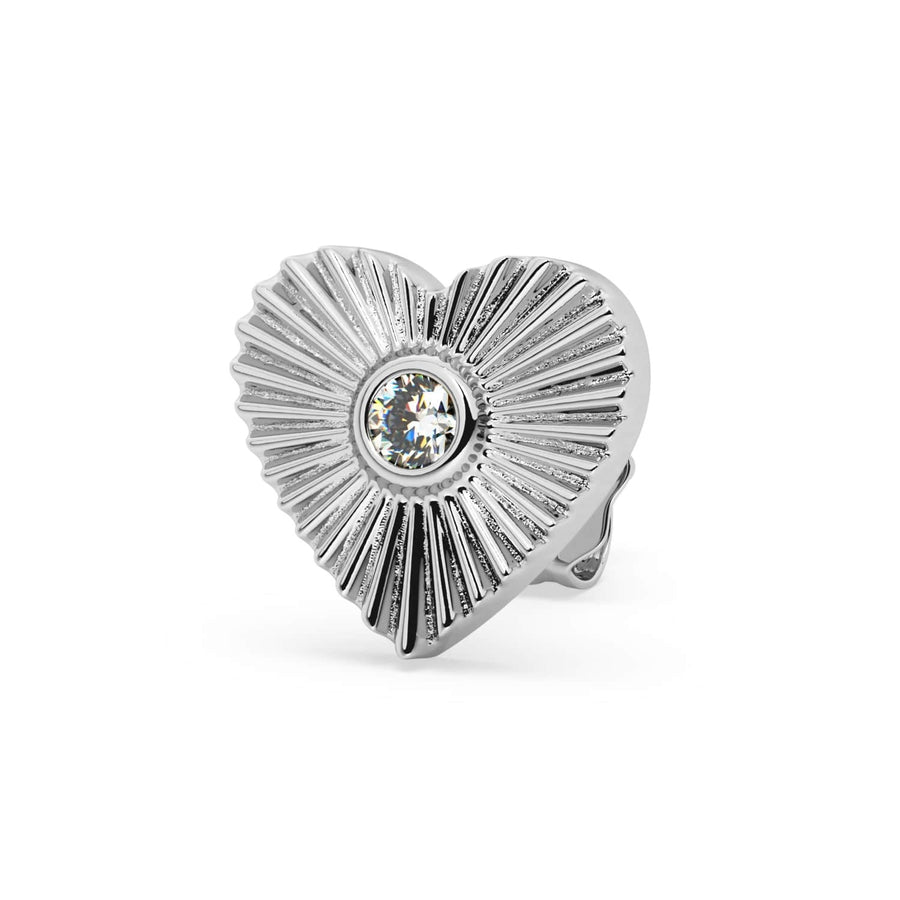 Ethereal Ear Piercing Opulence - Diamond Sunburst Heart