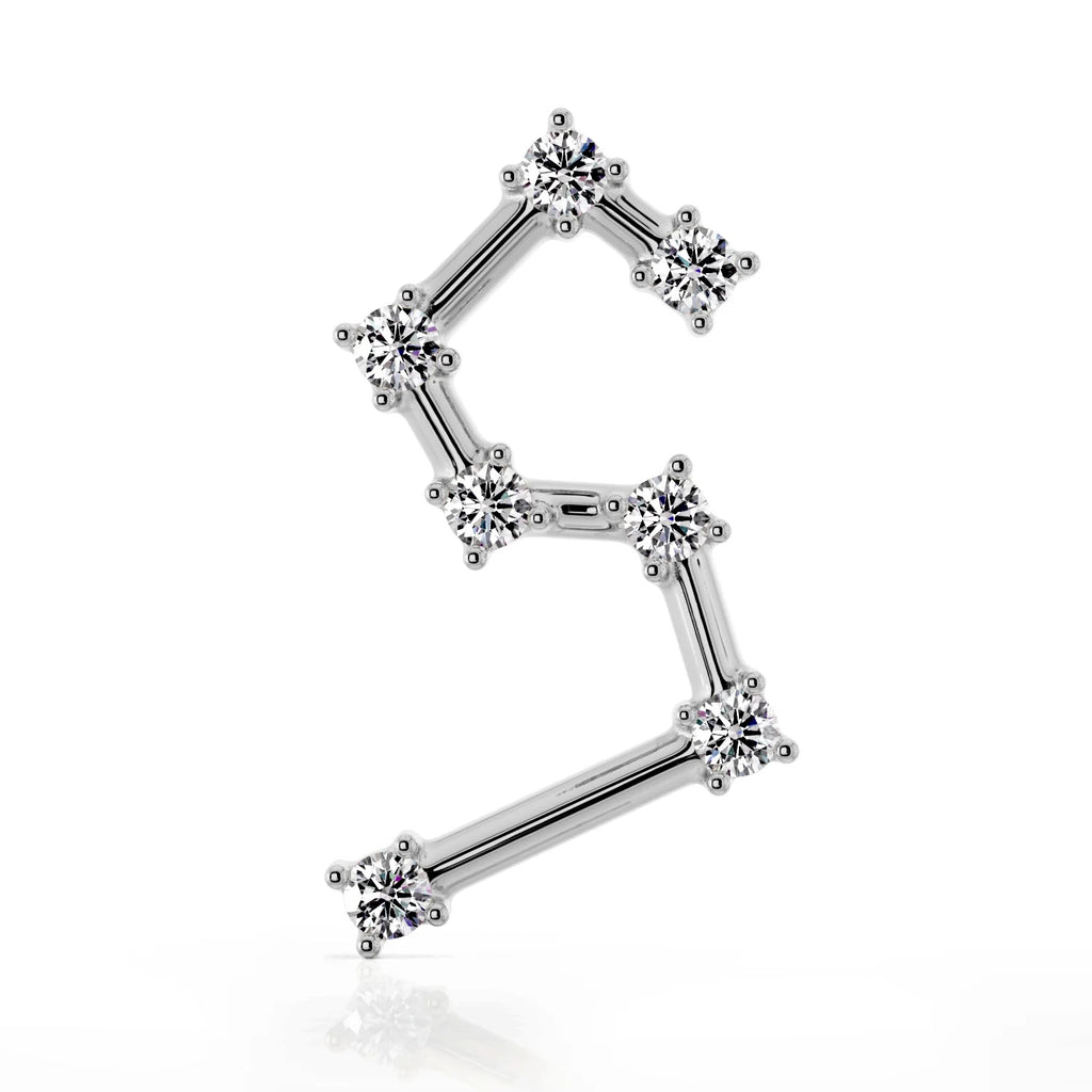Ethereal Ear Piercing Opulence - Diamond Sunburst Heart