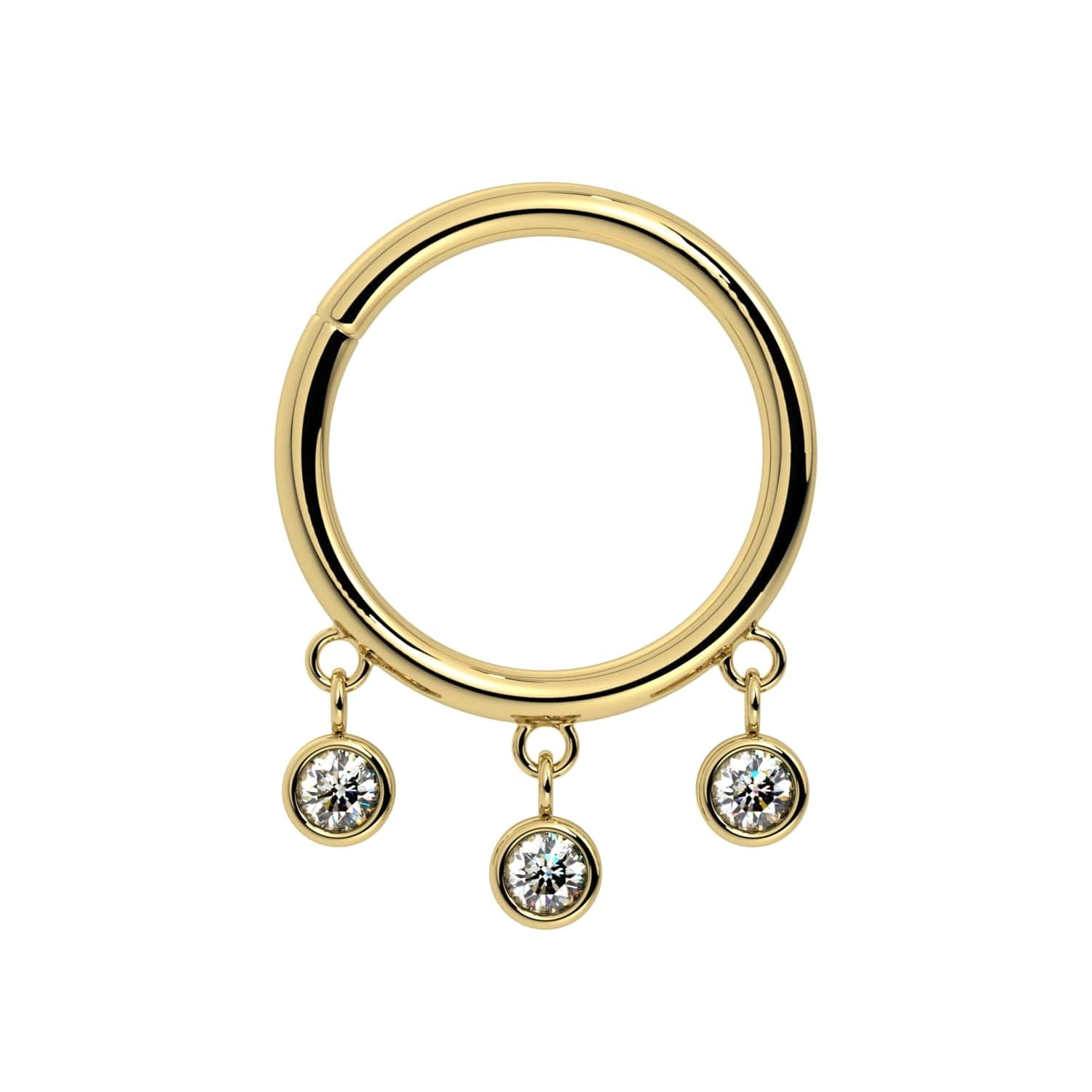 Infinite Ear Piercing Allure - Triple Bezel Dangle