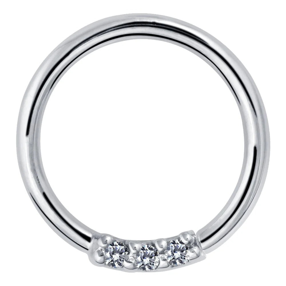 Luminous Ear Piercing Harmony - Three Diamonds Seam