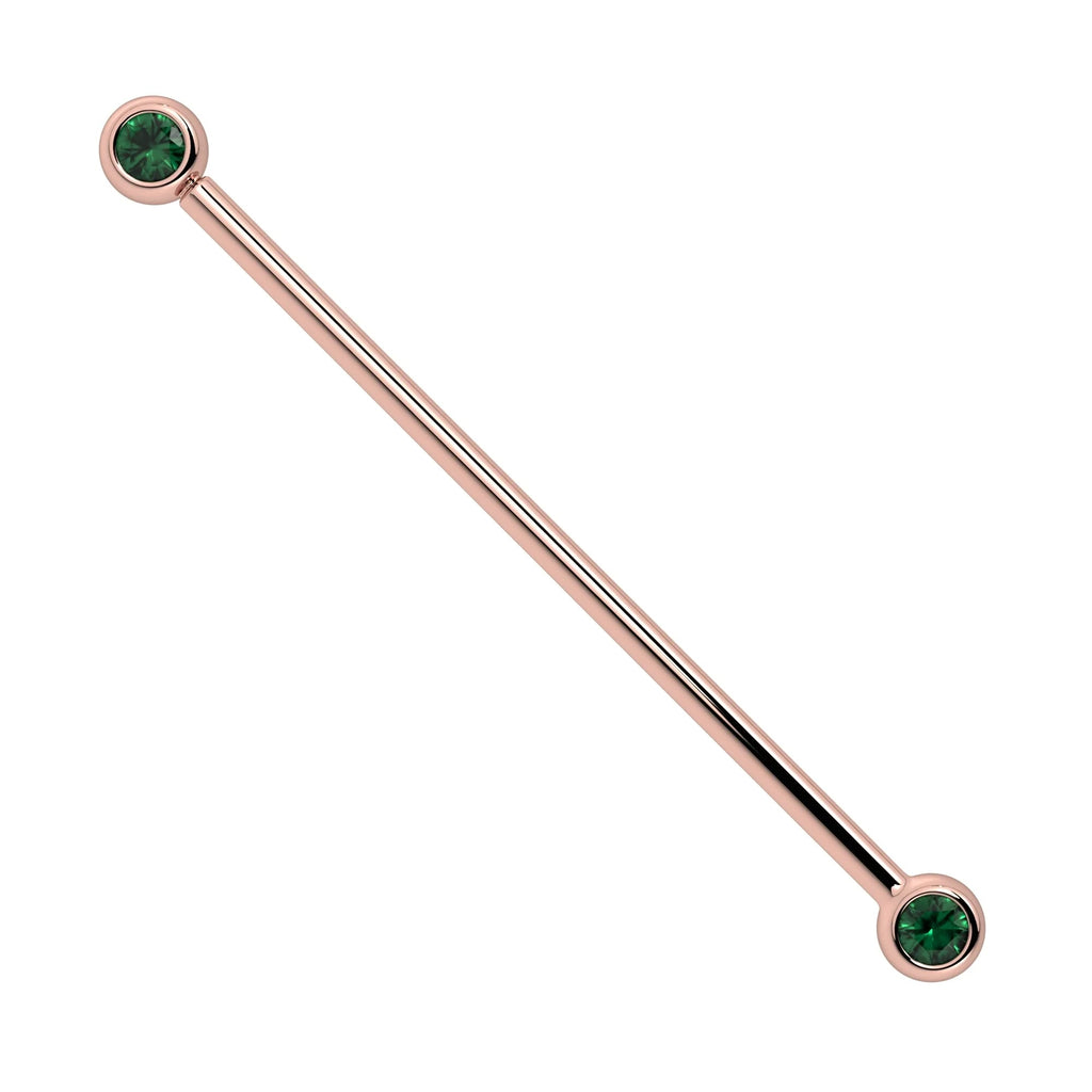 Infinite Ear Piercing Heirloom - Emerald Bezel Industrial