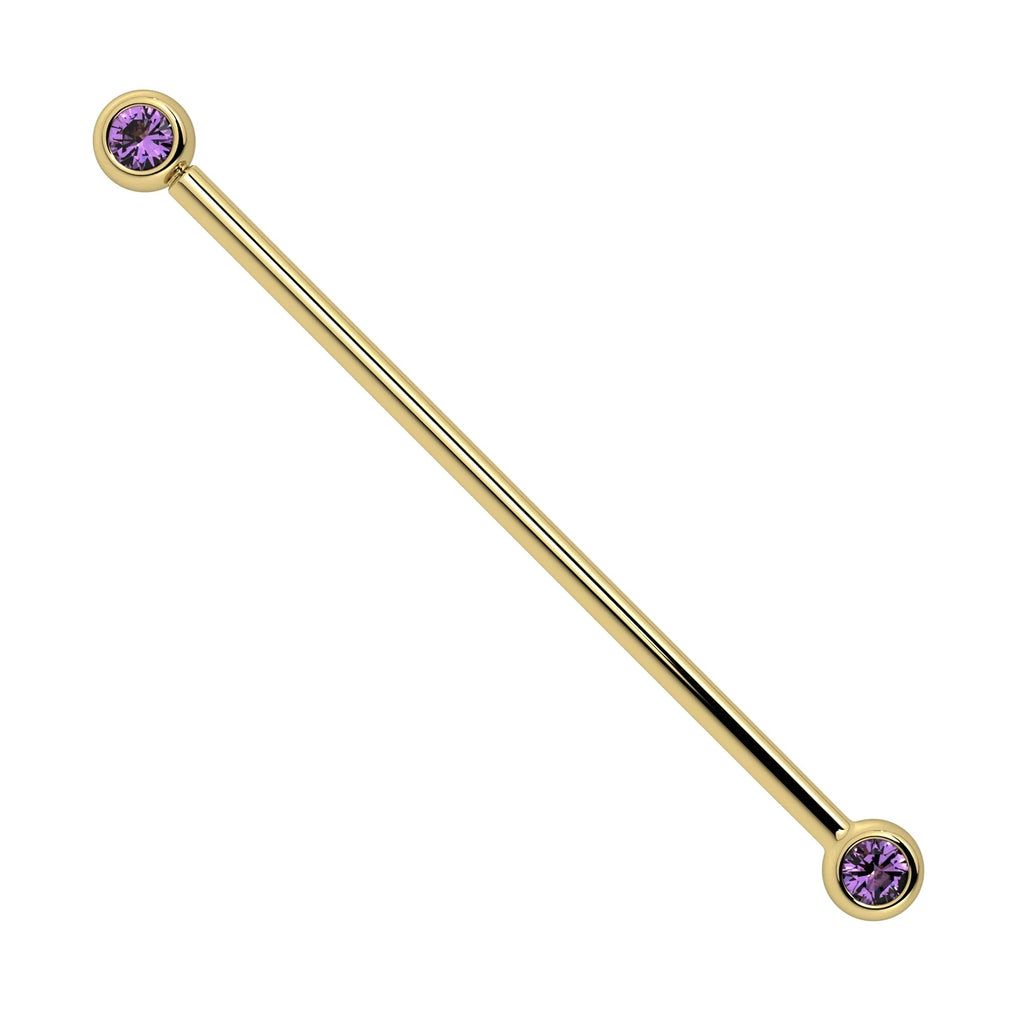 Timeless Ear Piercing Essence - Amethyst Bezel Industrial