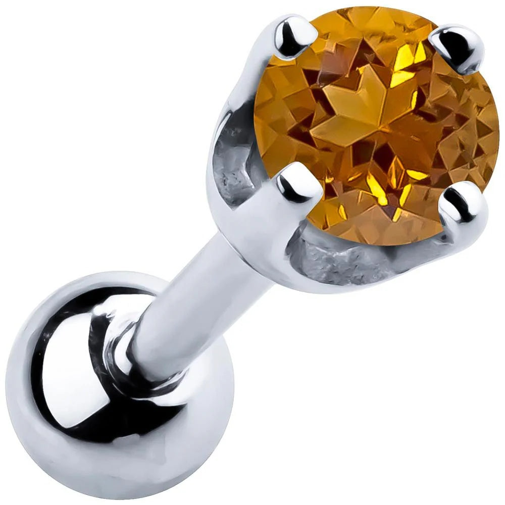 Regal Ear Piercing Elegance - Genuine Birthstone High-Set