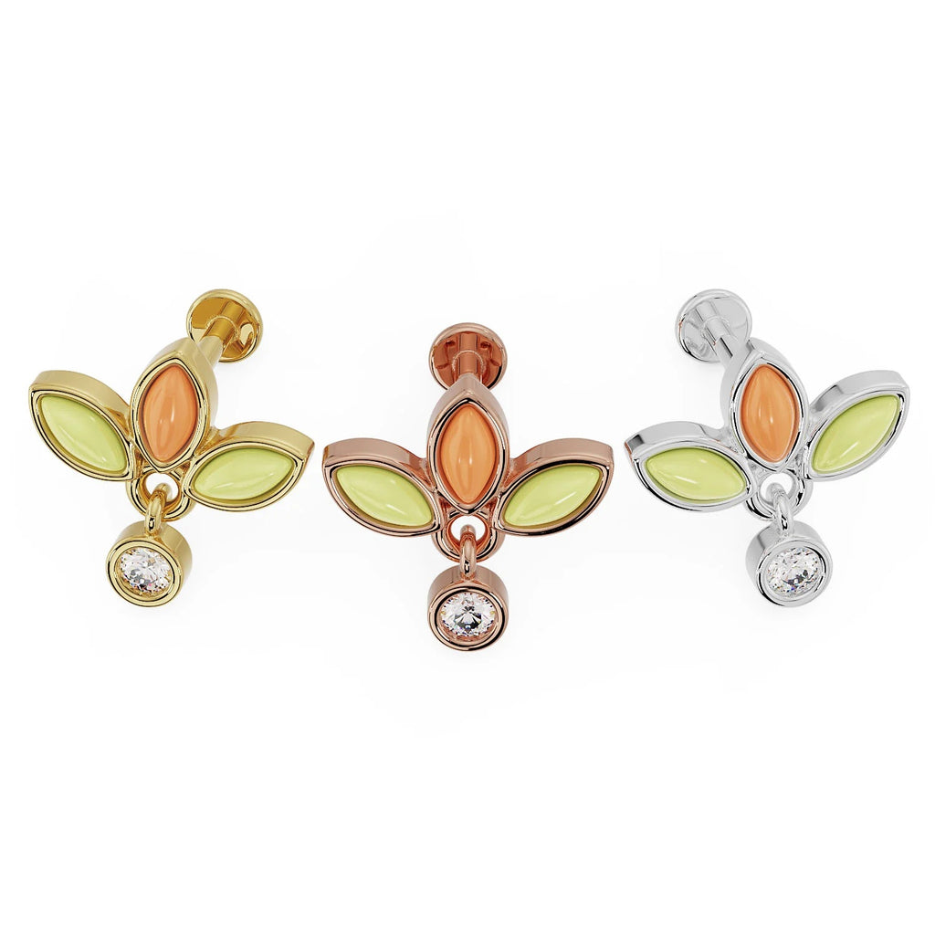 Ethereal Ear Piercing Grandeur - Jade Coral Wildflower