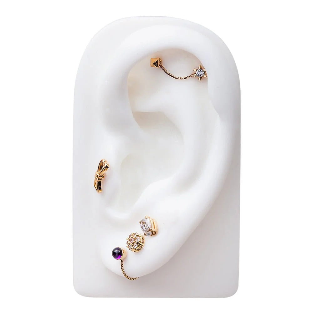 Ethereal Ear Piercing Grandeur - Jade Coral Wildflower