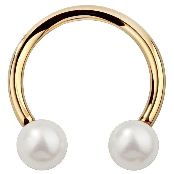 Sovereign Ear Piercing Elegance - Cultured Pearl Circular