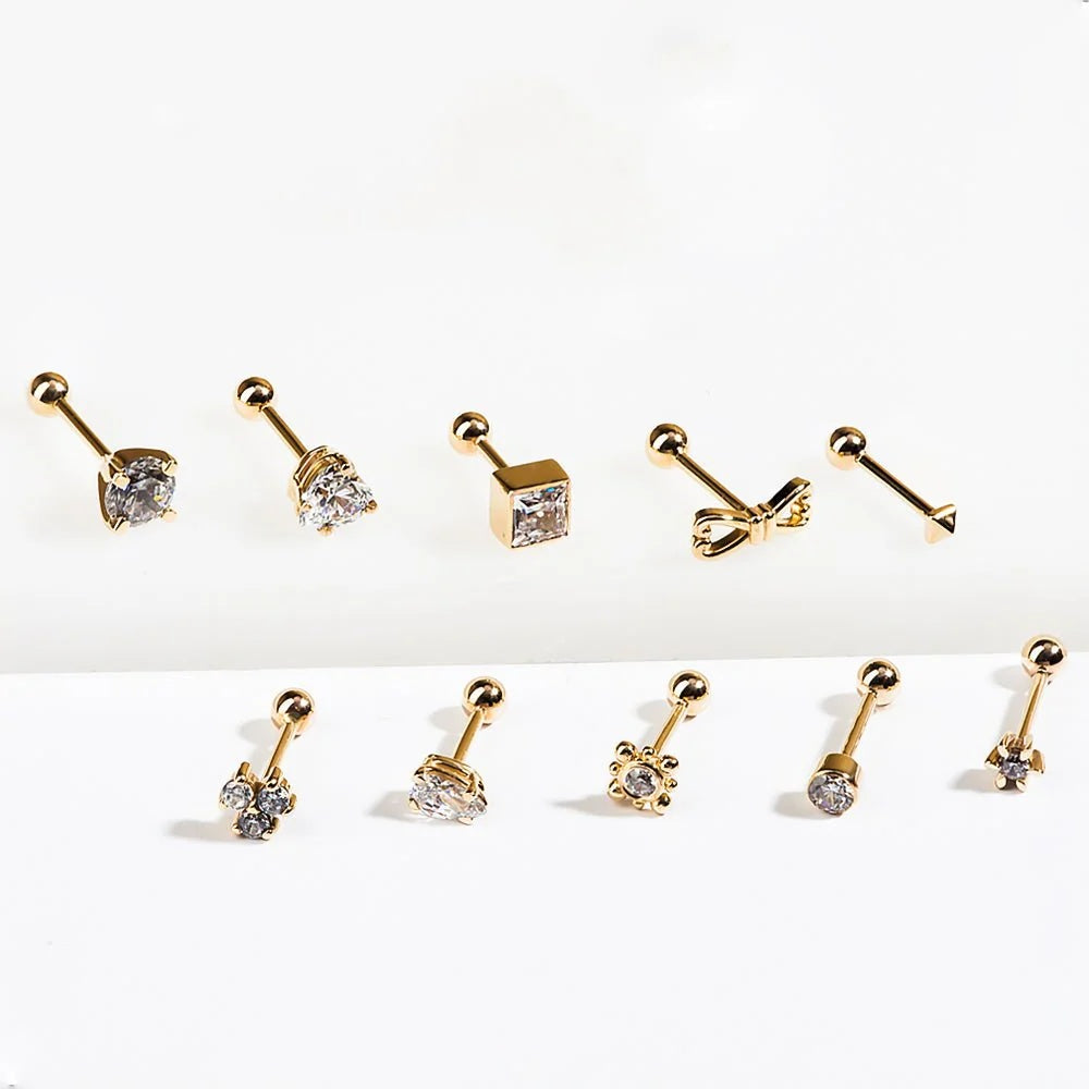 Timeless Ear Piercing Illumination - Clear Round Gem