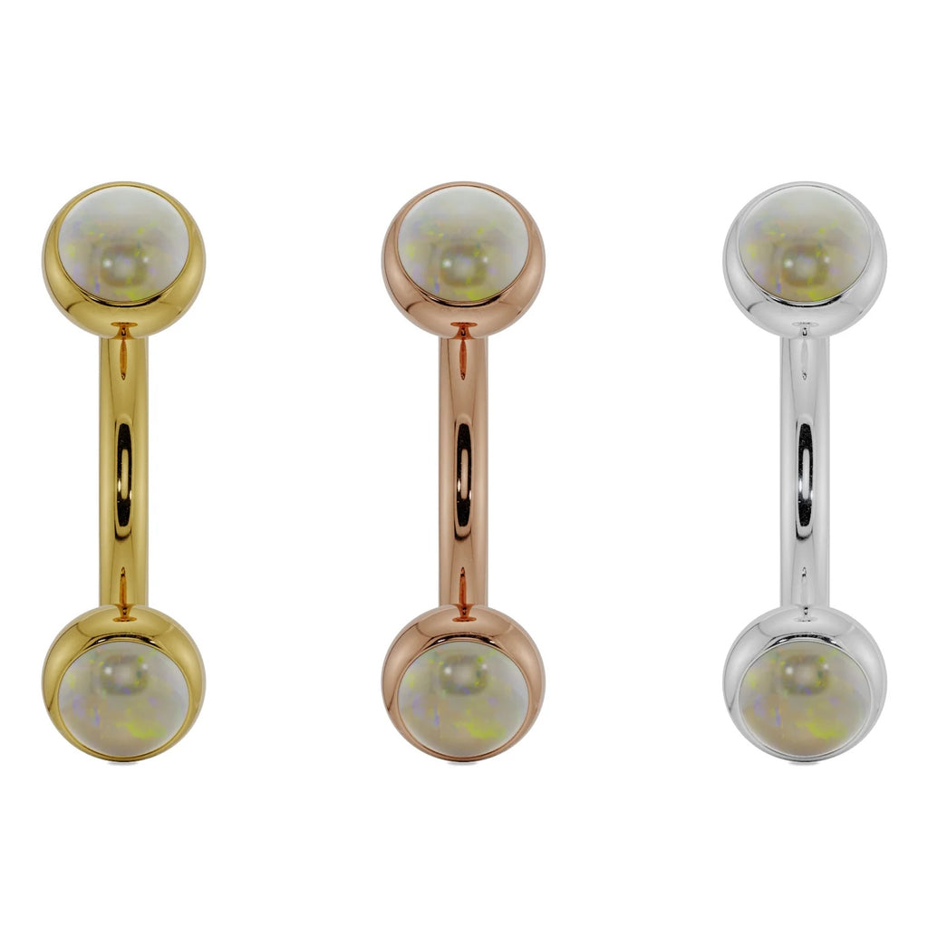 Regal Ear Piercing Opulence - Opal Bezel-Set Curved