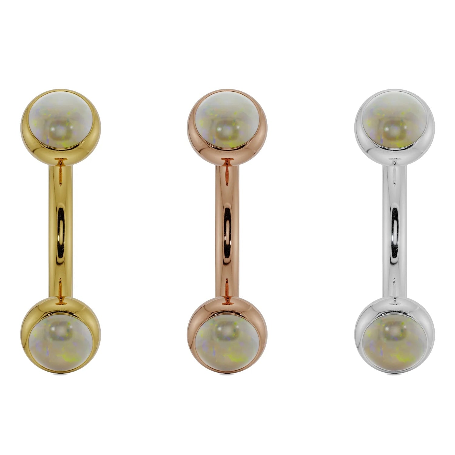 Regal Ear Piercing Opulence - Opal Bezel-Set Curved
