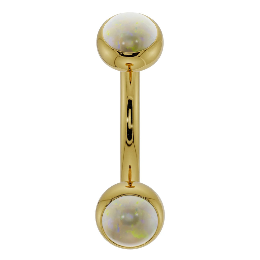 Regal Ear Piercing Opulence - Opal Bezel-Set Curved