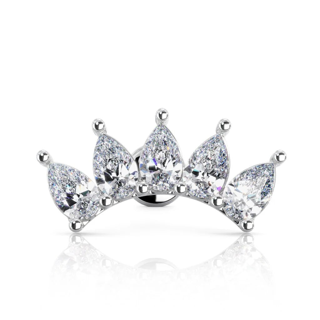 Infinite Ear Piercing Heirloom - Sapphire Pear Crescent