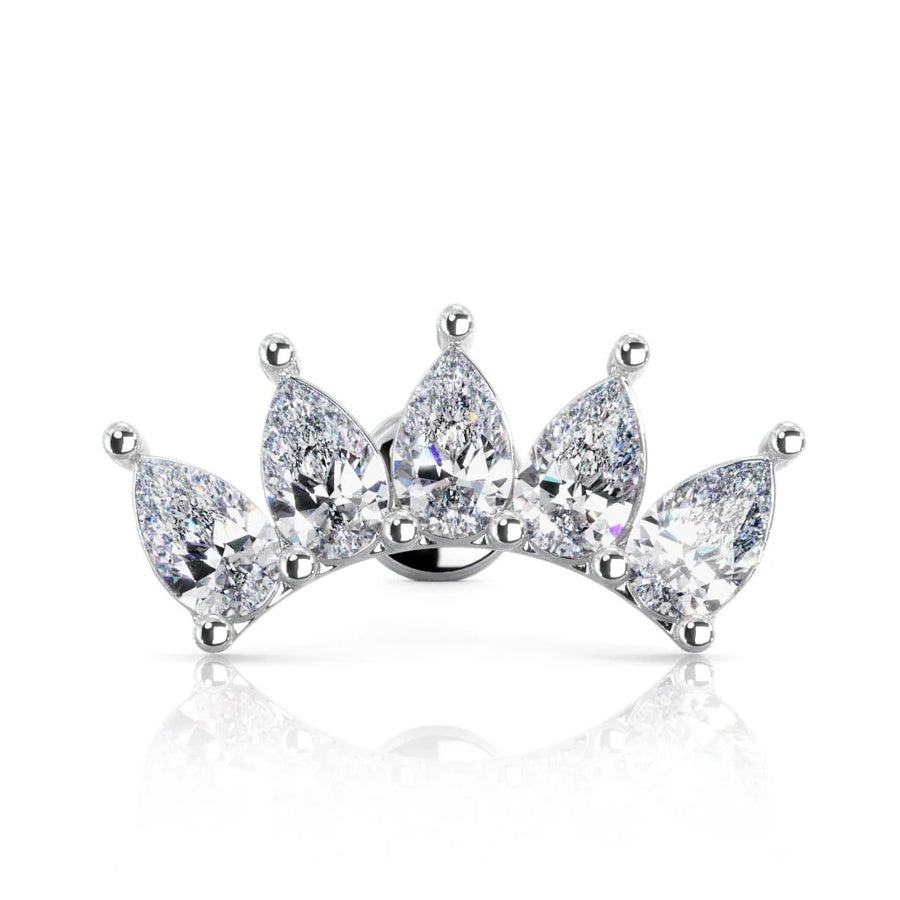 Infinite Ear Piercing Heirloom - Sapphire Pear Crescent