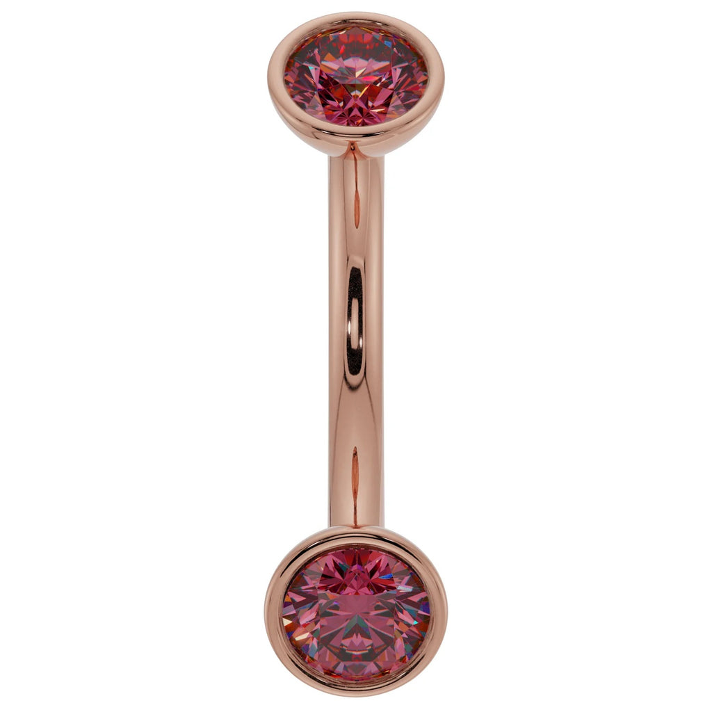 Ethereal Ear Piercing Grandeur - Ruby Bezel-Set Curved