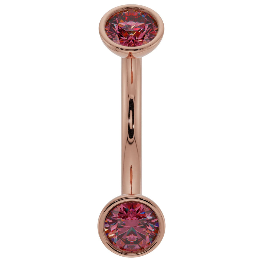 Ethereal Ear Piercing Grandeur - Ruby Bezel-Set Curved
