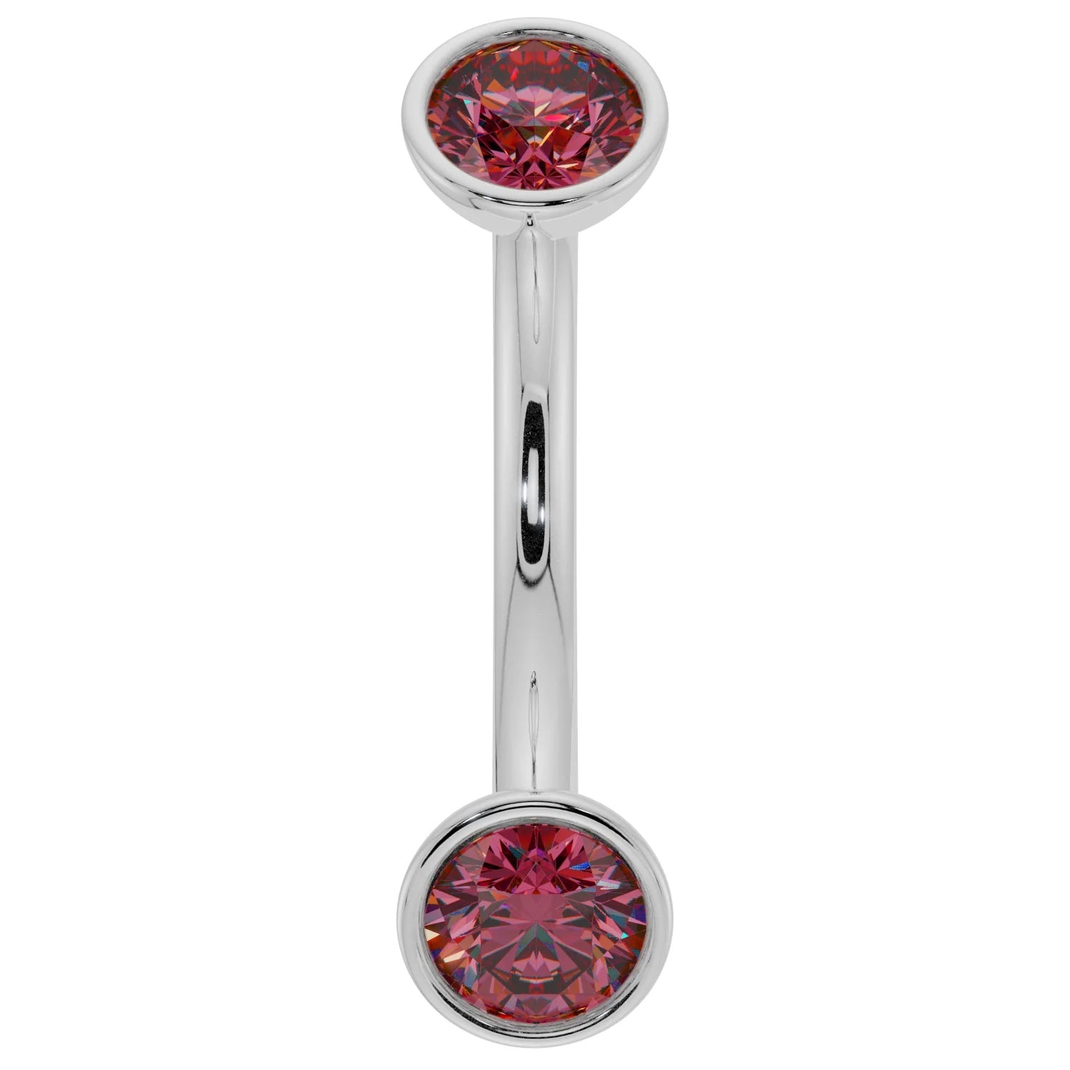 Ethereal Ear Piercing Grandeur - Ruby Bezel-Set Curved
