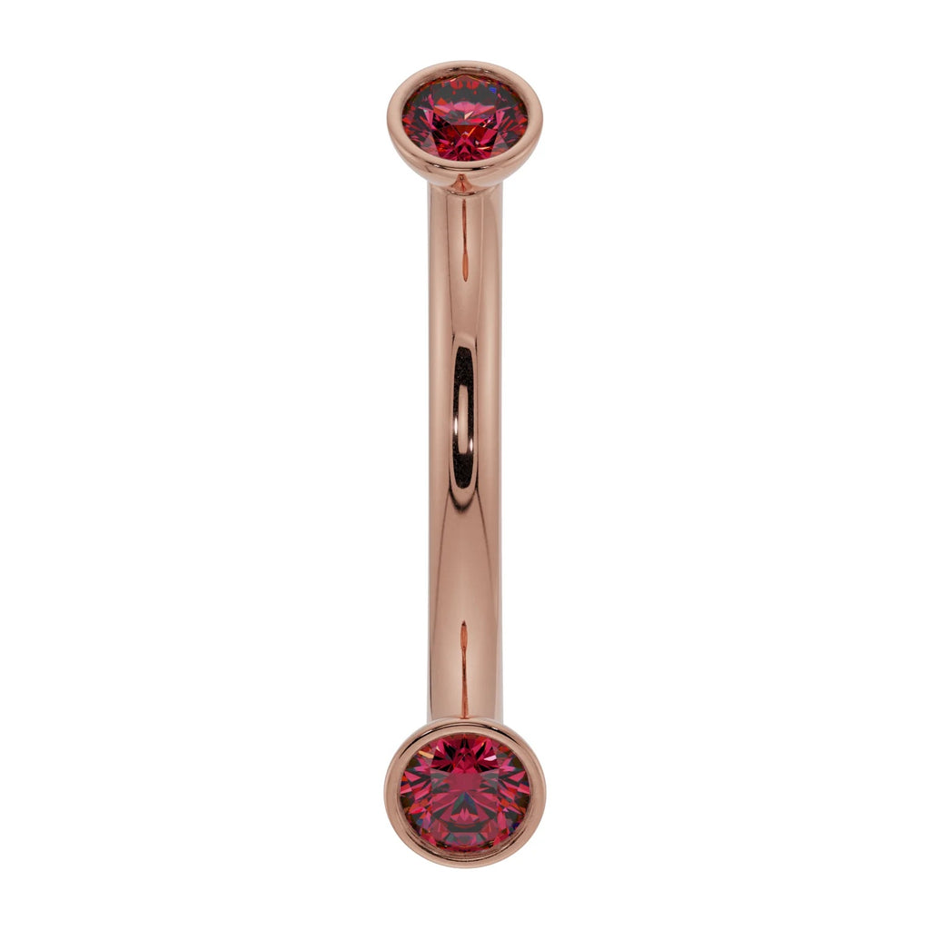 Ethereal Ear Piercing Grandeur - Dainty Ruby Bezel-Set