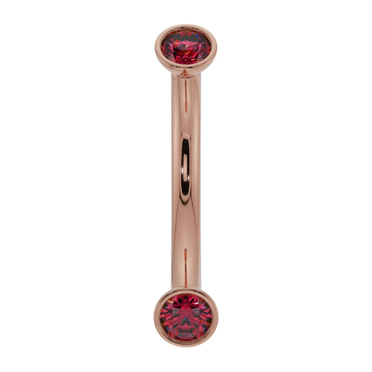 Ethereal Ear Piercing Grandeur - Dainty Ruby Bezel-Set