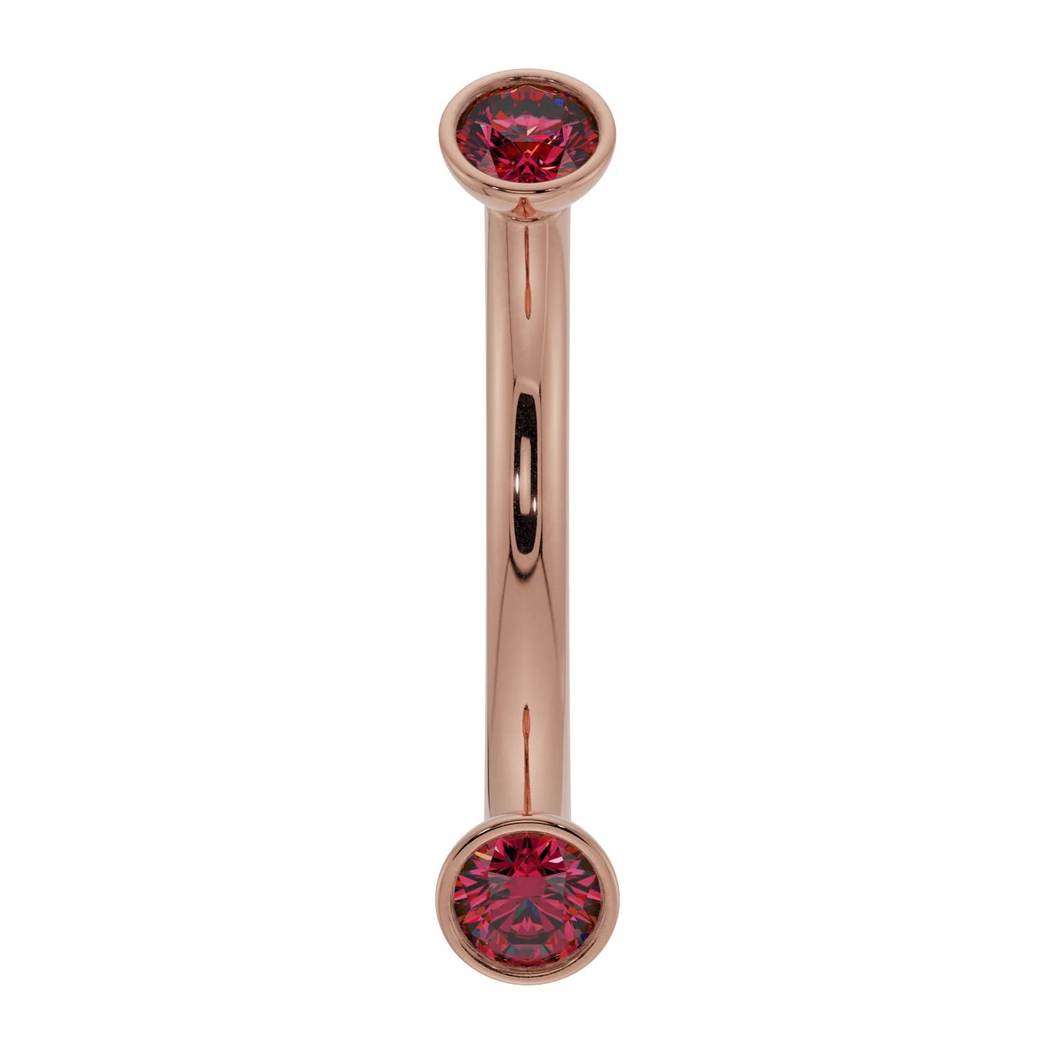 Ethereal Ear Piercing Grandeur - Dainty Ruby Bezel-Set