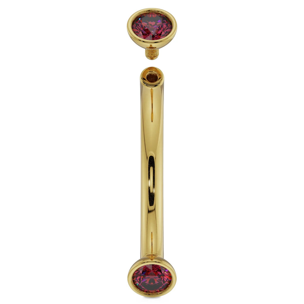 Ethereal Ear Piercing Grandeur - Dainty Ruby Bezel-Set