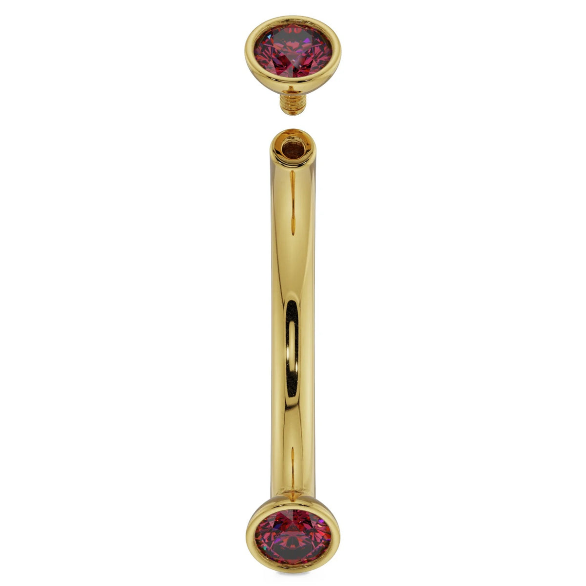 Ethereal Ear Piercing Grandeur - Dainty Ruby Bezel-Set