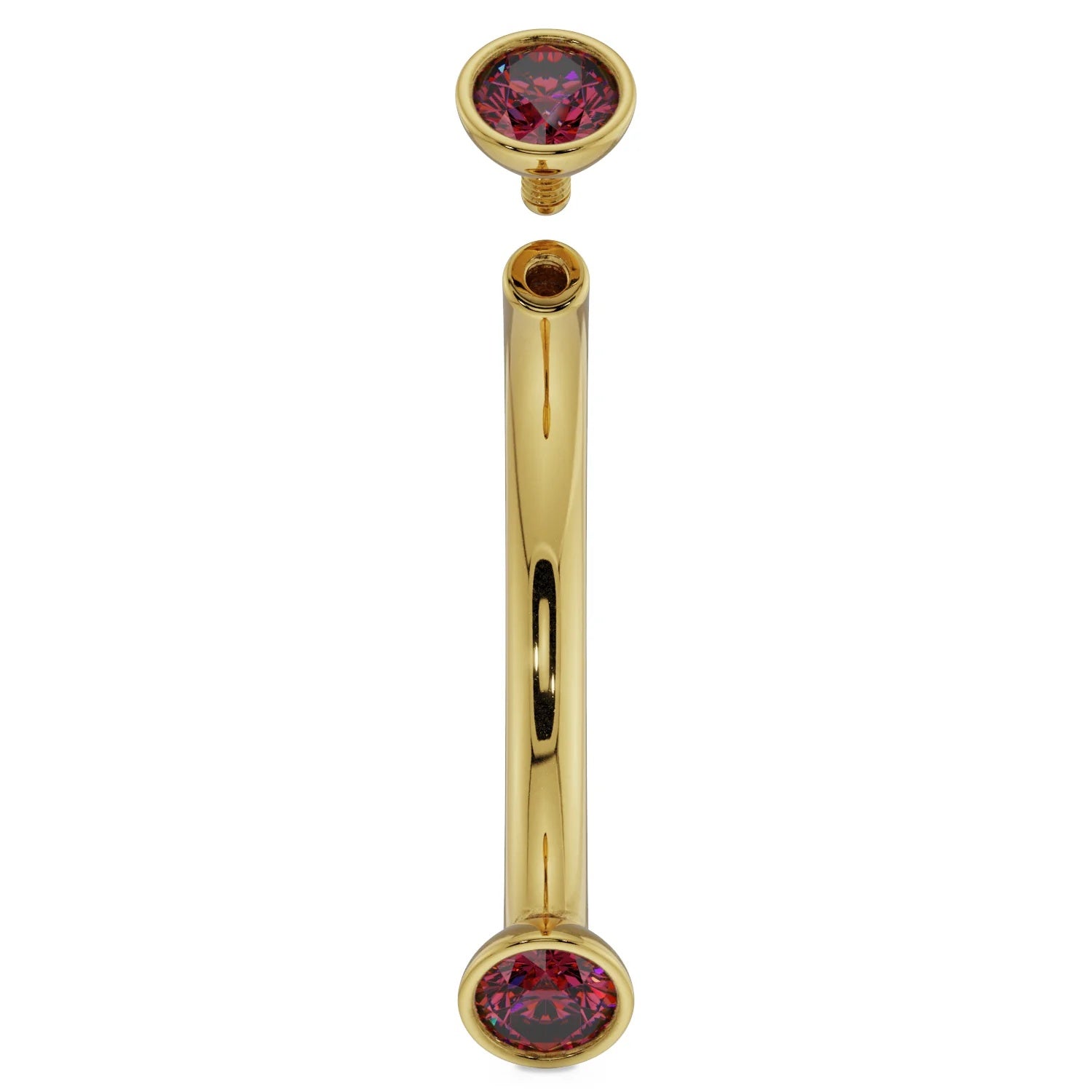 Ethereal Ear Piercing Grandeur - Dainty Ruby Bezel-Set