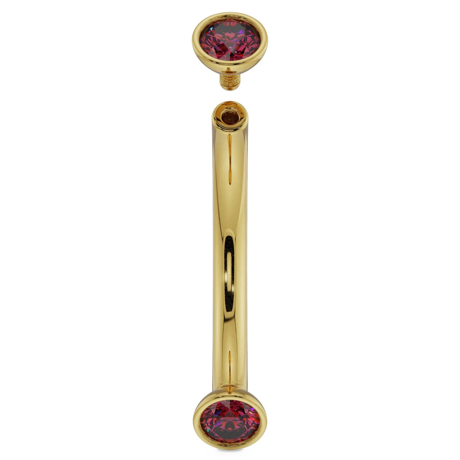 Ethereal Ear Piercing Grandeur - Dainty Ruby Bezel-Set
