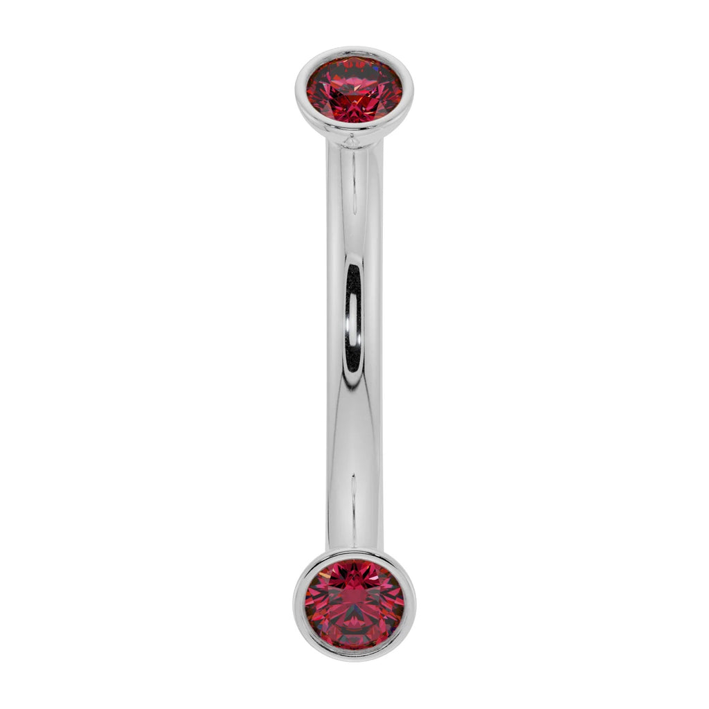 Ethereal Ear Piercing Grandeur - Dainty Ruby Bezel-Set