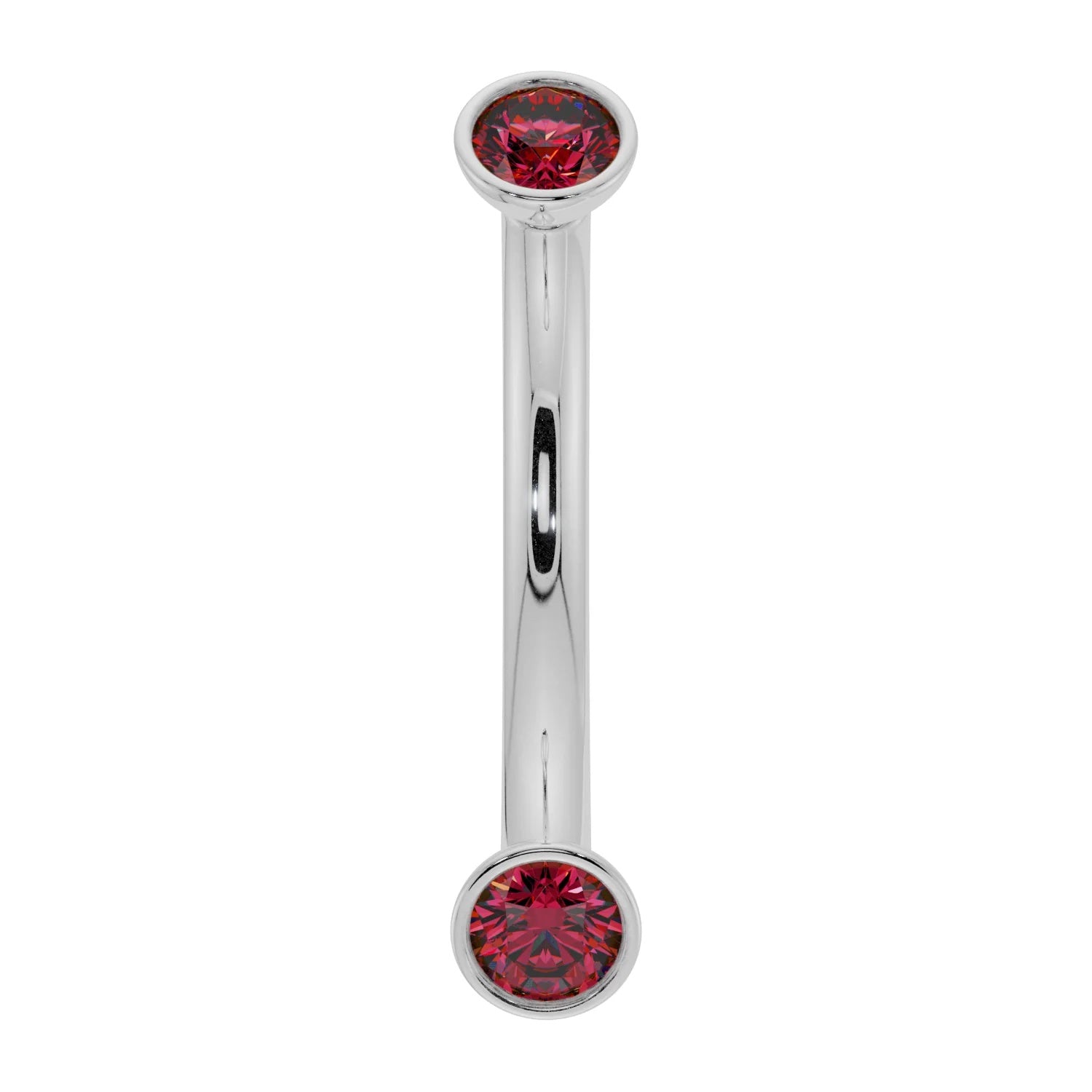 Ethereal Ear Piercing Grandeur - Dainty Ruby Bezel-Set
