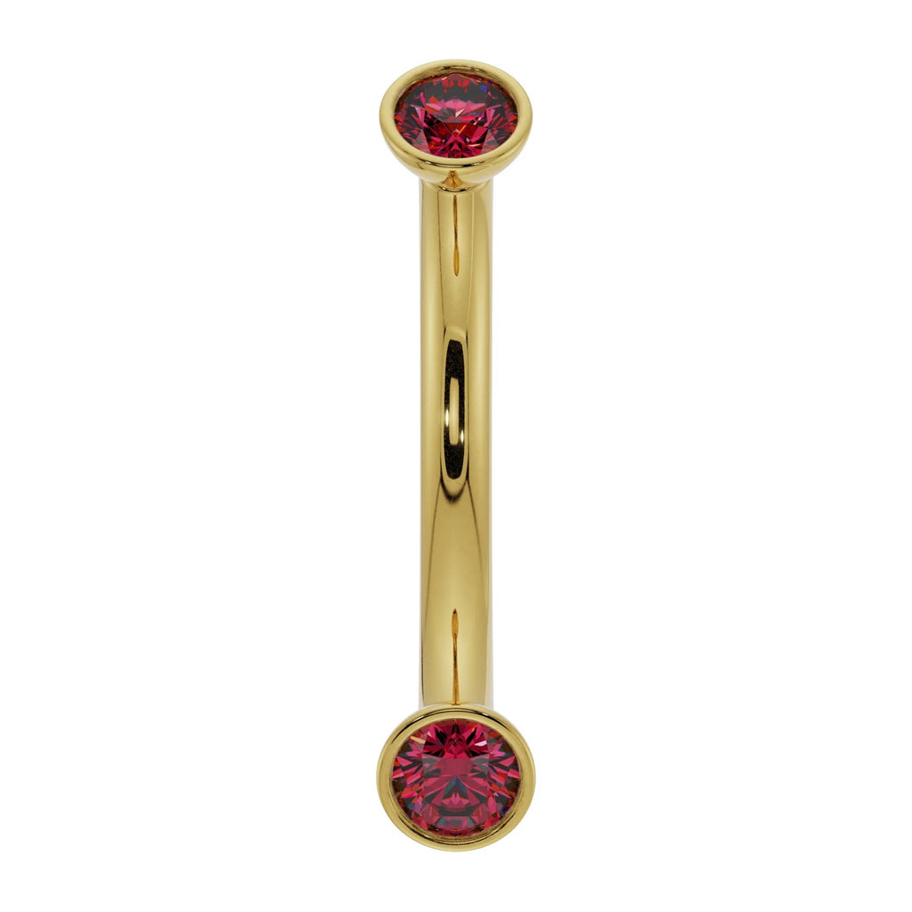 Ethereal Ear Piercing Grandeur - Dainty Ruby Bezel-Set