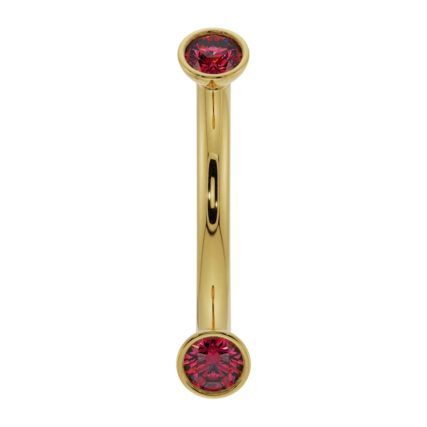 Ethereal Ear Piercing Grandeur - Dainty Ruby Bezel-Set