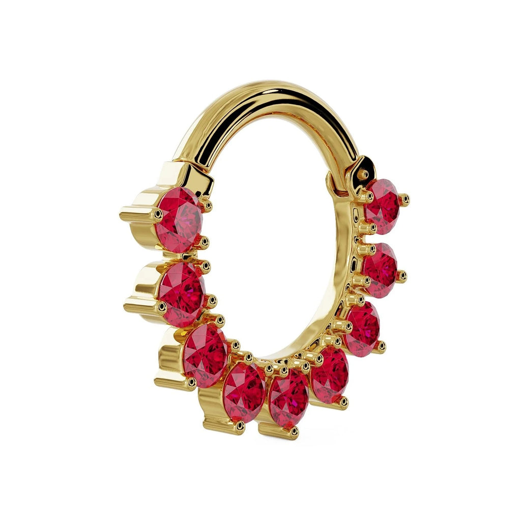 Luminous Ear Piercing Opulence - Garnet Petal Clicker
