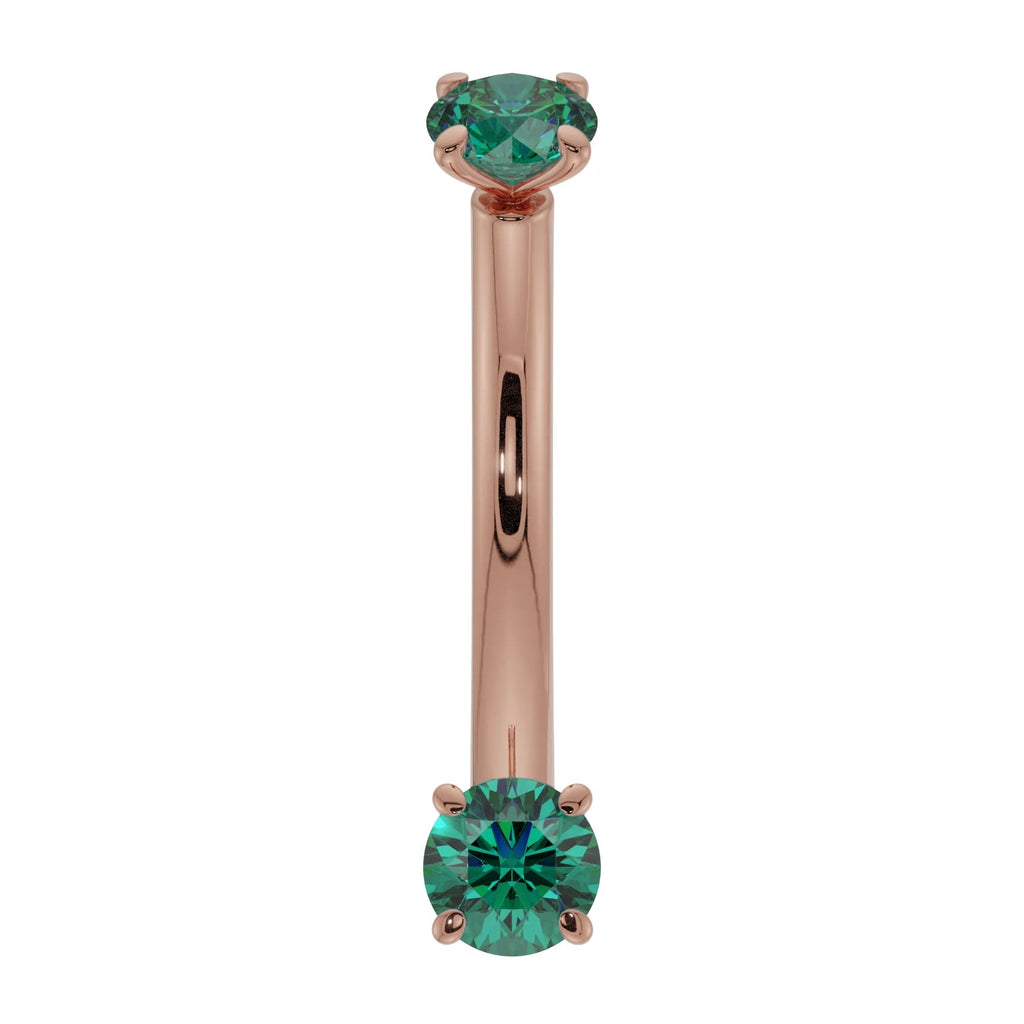 Infinite Ear Piercing Harmony - Dainty Emerald Prong-Set
