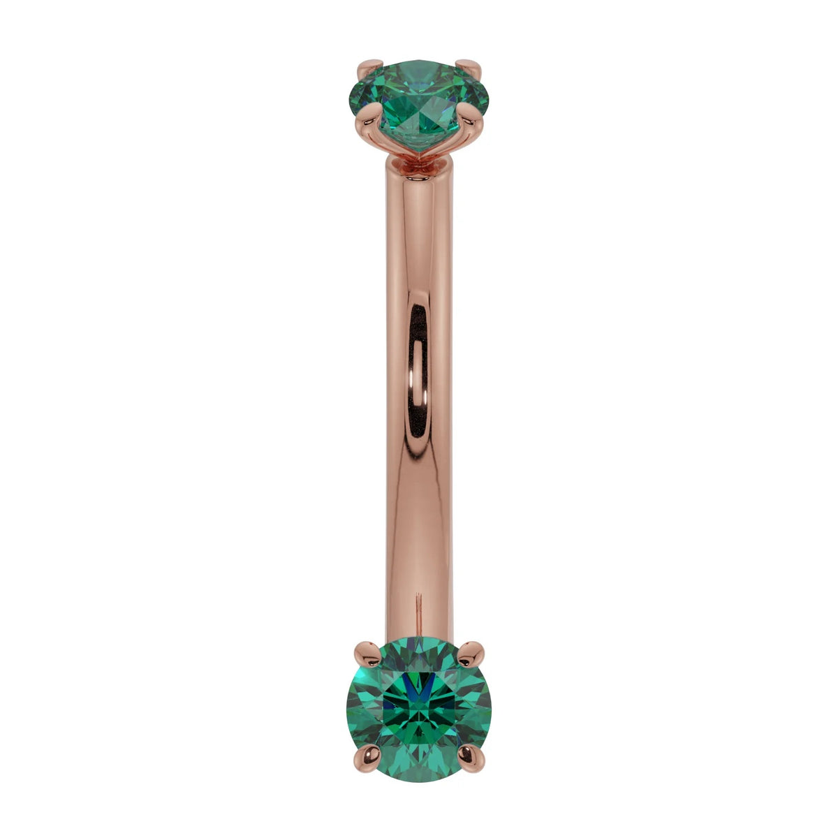 Infinite Ear Piercing Harmony - Dainty Emerald Prong-Set