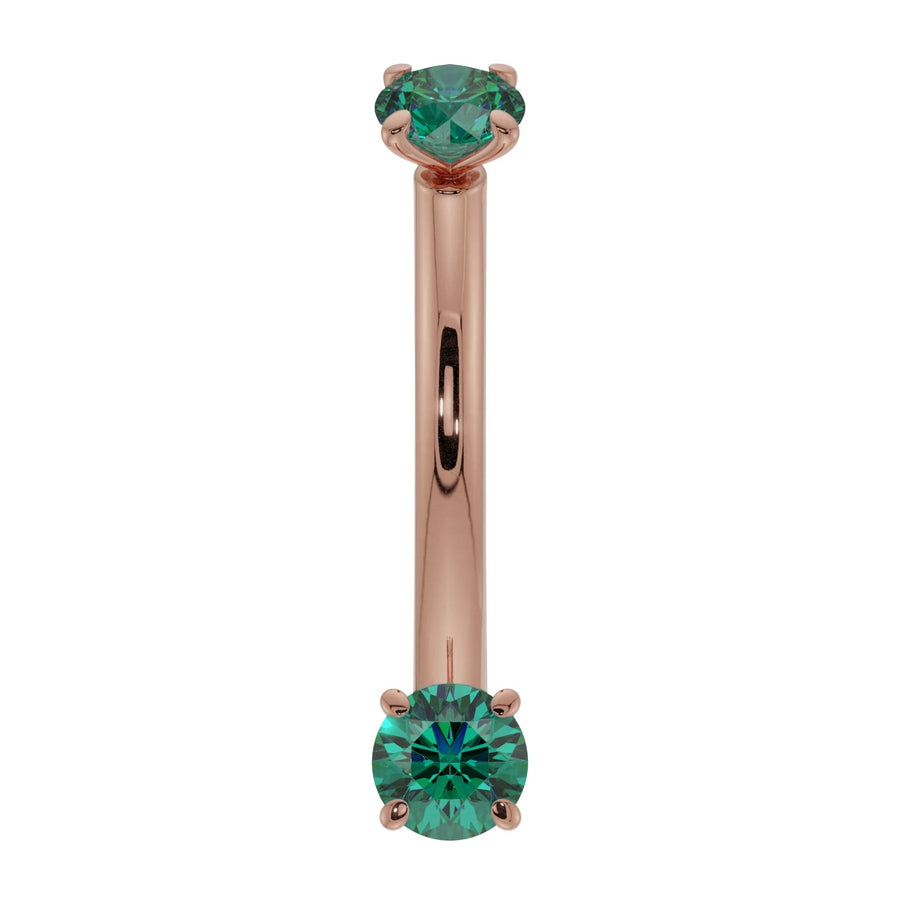 Infinite Ear Piercing Harmony - Dainty Emerald Prong-Set