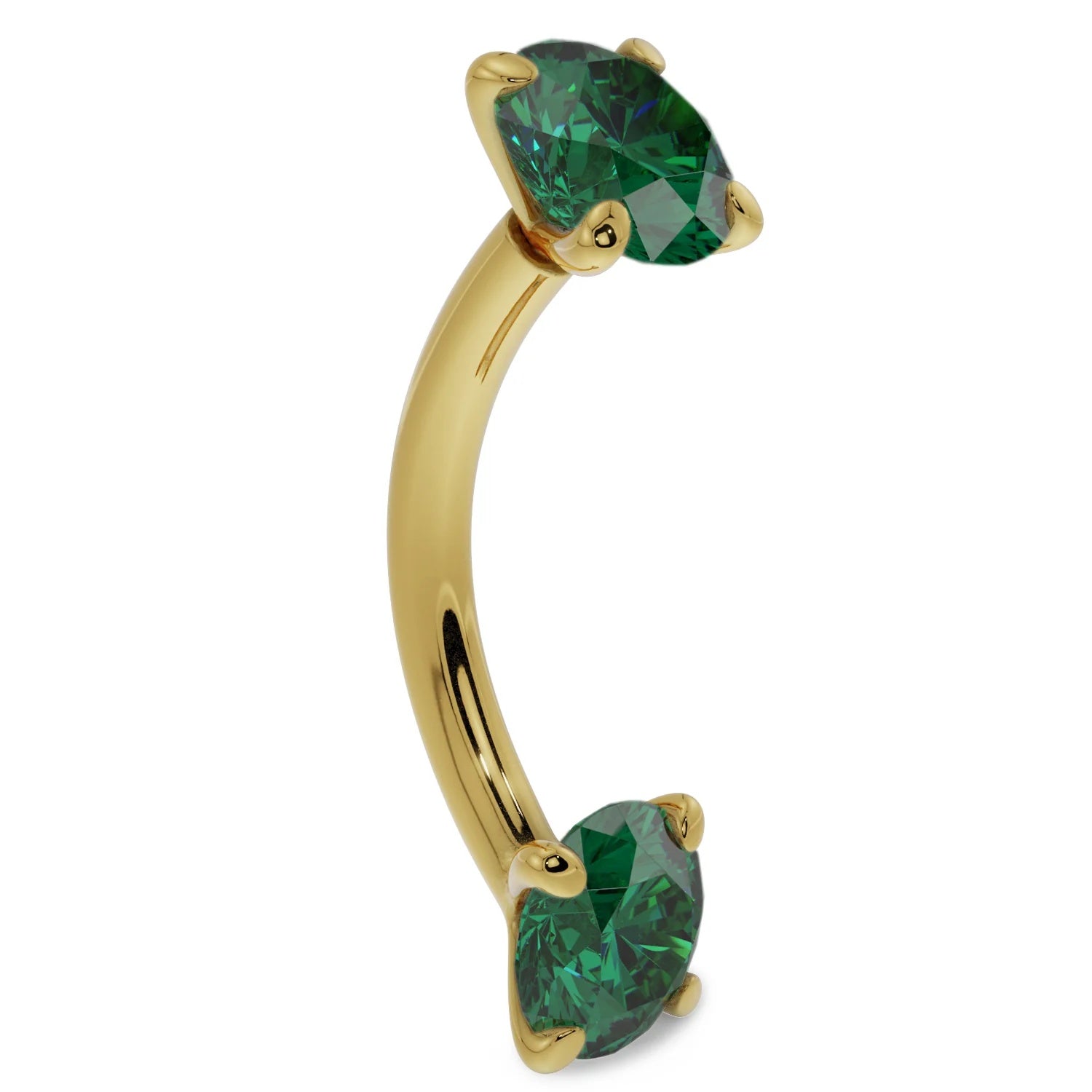 Sovereign Ear Piercing Grace - Emerald Prong-Set Curved