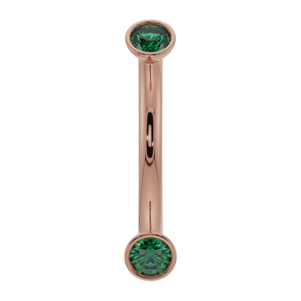 Royal Ear Piercing Allure - Dainty Emerald Bezel-Set