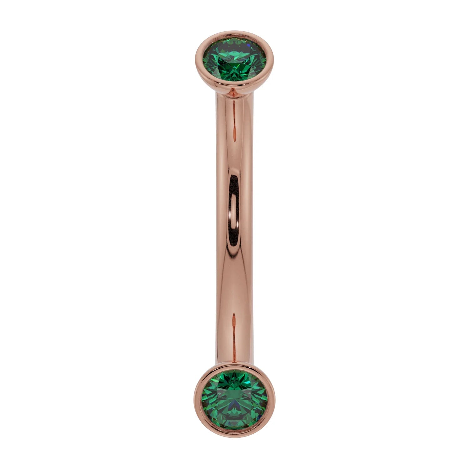 Royal Ear Piercing Allure - Dainty Emerald Bezel-Set