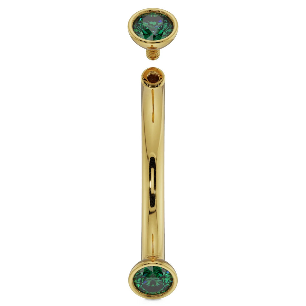 Royal Ear Piercing Allure - Dainty Emerald Bezel-Set