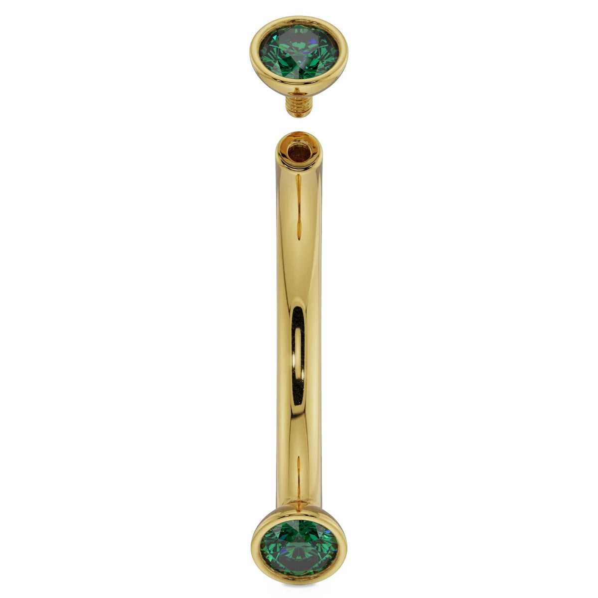 Royal Ear Piercing Allure - Dainty Emerald Bezel-Set